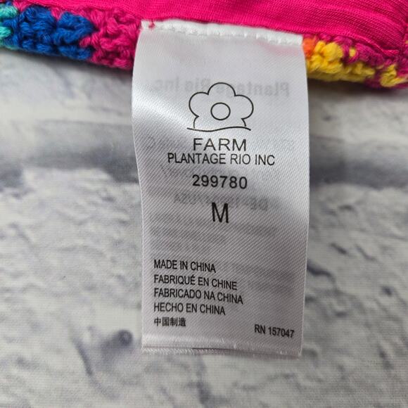 NWT Farm Rio Rainbow Crochet Bikini Top Pink Picnic Green Picnic size Medium - Picture 9 of 16